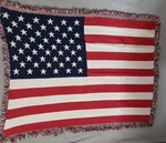 American Flag Throw Blanket New Simply Country 100% Cotton Usa Made 47X36 Fringe. Fixed Price $19.98.