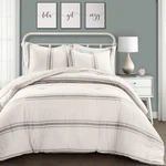 Lush Decor Farmhouse Stripe Reversible Cotton Comforter 3 Piece - Scratch & Dent. Fixed Price $92.79.