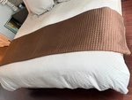 Ann Gish 100% Silk Chocolate Brown Quilted Squares Coverlet-queen Size 92X94-NEW. Fixed Price $211.99.