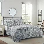 Quilt Set Queen Black White Floral Cotton 3 Piece Pillow Sham Reversible Bedding. Fixed Price $127.43.