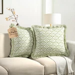 Cpc Fern Regal Hand Block Print 100% Cotton Ruffle Throw Pillow Cover 18X18 I.... Fixed Price $52.92.