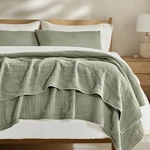 Evergracehome Cotton Coverlet Set Full Queen Size 3 Pieces Soft Light Sage Green. Fixed Price $117.29.