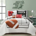 Lush Decor American Football Reversible Quilt Queen Size 5 Piece Set Full/que.... Fixed Price $171.91.