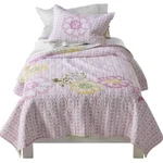 Mud Hut Pink Jasmine Floral Applique Full Queen Quilt & Shams Set Comforter. Fixed Price $97.88.