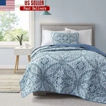 Reversible Microfiber Quilt Set Hypoallergenic Bedding W/ Coordinating Shams New. Fixed Price $46.38.