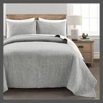 3PC King Pickstitch Quilt/coverlet Light Gray/off White - Lush D Cor. Fixed Price $26.99.