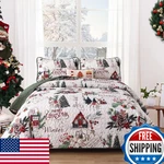 Dobuyly Christmas Quilt Set Queen Microfiber Bedding 3 Pieces White Xmas Tree. Fixed Price $93.66.