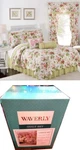 Waverly Emmas Garden Blossom Reversible Quilt Bedspread Cabbage Roses Lilacs 4P. Fixed Price $124.97.