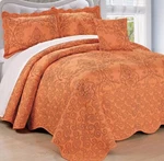 Serenta Damask 4 Piece Bedspread Set, Queen, Nectarine. Fixed Price $90.00.