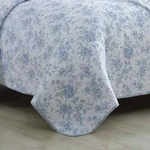 New! Cozy Cottage Chic French Shabby Light Blue Grey White Leaf Soft Quilt Set. Fixed Price $168.32.