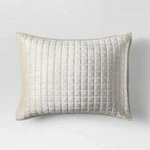 Two Project 62 Velvet Grid Stitch Standard Shams Cream New. Fixed Price $69.99.