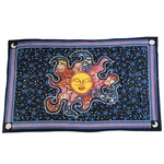 Sun Moon Stars Tapestry Wall Hanging India Arts Powerloom Bedspread 83" X 52". Fixed Price $26.88.