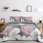 3PIECES Floral Printed Quilts Queen Size, Pink Boho Lightweight Be.... Fixed Price $52.91.