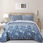 Wongs Bedding Blue Quilt Set Queen SIZE,3 Pieces Navy Floral Bedspread Cove. Fixed Price $48.18.