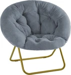 Foldable Comfy Saucer Chair Faux Fur Cozy Oversized Moon Lounge Seat,metal Frame. Fixed Price $74.74.