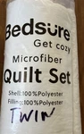 Bedsure Microfiber Quilt Set Blanket & Pillow Sham White 68"X86" Twin Freeship. Fixed Price $24.99.