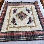 Rustic Fish Quilt Wall Hanging Plaid Border Applique Print 50X59 Cabin Lodge. Fixed Price $49.95.