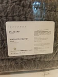 Set Of Two Pottery Barn Washed Velvet Quilted Standard Sham Charcoal Gray. Fixed Price $115.00.