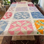 Vintage Handmade Patchwork Quilt Queen Reversible Multicolor Eight-point Star. Fixed Price $278.00.