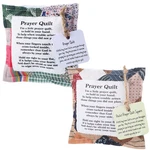 2 Pack Prayer Quilt With Cross Inside Squares Pocket Mini Scripture Qu.... Fixed Price $15.19.