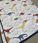 Max Studio Kids True White Blue Green Orange Dinosaurs Reversible Quilt 92 X88. Fixed Price $49.99.