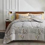Gray Comforter Sheet Set Bed Bag 6 Pieces Twin Size Tree Branch Bloom Fl.... Fixed Price $59.46.