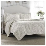 Laura Ashley Home Amberley Toile 3PC Cotton Quilt Set King New. Fixed Price $93.99.