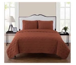 King 3PC Kaleidoscope Embossed Geometric Quilt Set Orange - Vcny: Hypoallergenic. Fixed Price $62.99.