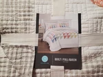 Martha Stewart Collection Quilt Queen Gingham Checker Patchwork White Cotton. Fixed Price $89.99.