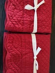Set /2 Pottery Barn Heirloom Scallop Quilted Shams Euro Red Berry New Samples. Fixed Price $99.00.