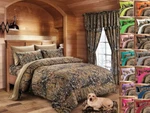 7 Pc Brown Natural Woods Camo Mixed Size Set, King Comforter With Queen Sheets. Fixed Price $106.99.