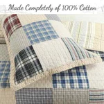 New! Cozy Classic Blue Brown Beige Plaid Log Cabin Stripe Boys Lodge Quilt Set. Fixed Price $156.32.