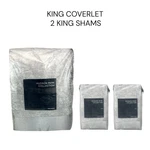 Hudson Park Ripple Texture 3 Piece King Quilted Coverlet Set. Fixed Price $132.48.