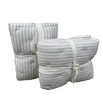 Pottery Barn Carter Stripe Quilted Pillow Shams Standard 2 Pc White Chambray New. Fixed Price $59.77.