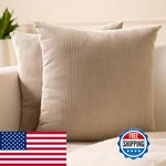 Encasa Xo Corduroy Throw Pillows Covers 24X24 Set Soft Textured Striped. Fixed Price $30.71.