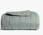 Full / Queen Size Cozy Block Quilt - Parachute Color Jade. Fixed Price $85.00.
