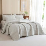 Sanracie Khaki Cotton Set Queen SIZE(90"X98")-WAFFLE Weave Quilt, 3PCS .... Fixed Price $133.65.