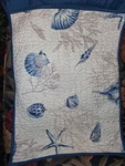 Madison Park 2 Standard Pillow Shams Coastal Beach Cream & Blue With Sea Shells. Fixed Price $34.19.