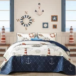 Djoymock Ocean King Size Quilt Set 3 Piece,nautical Coastal Bedding Wi. Fixed Price $79.89.