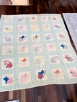 Vintage Hand Stitched Appliqu Quilt Cats Baskets Kittens Sewn. Fixed Price $175.00.