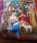 Handmade Quilt The Nativity Mary Joseph Jesus Wise Men Christmas 43.5 X 41". Fixed Price $89.00.