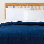 Full/queen Microfiber Quilt Navy Blue- Room Essentials. Fixed Price $14.99.