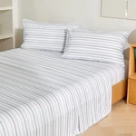 Mco White Gray Striped Queen Set, 4 Piece Soft Microfiber Bed Sheets, B.... Fixed Price $31.67.