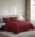 Lenox 3 Piece Burgundy/red Quilt Set King Size New Package. Fixed Price $74.99.