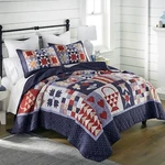 Donna Sharp County Fair Queen Quilt Set Patchwork Rustic Country Plaid Flowers. Fixed Price $119.95.