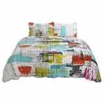 Vivinna Home Textile 2-PIECE Fine Printed City Quilt Set Reversible Twin 68 88. Fixed Price $44.95.