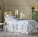 Simply Shabby Chic Wallpaper Ikat Blue Green Patchwork Ruffle Quilt - Full/queen. Fixed Price $499.99.