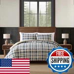 Eddie Bauer - Twin Duvet Cover Set Reversible Bedding Matching Sham Plaid. Fixed Price $84.76.