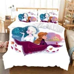 Love Frozen Cartoon Elsa The Ice Queen And Anna Bestie 3D Quilt Bedding Set. Fixed Price $96.99.