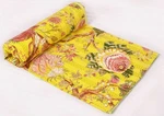 Queen Yellow Rose Floral Print Summer Kantha Quilt Cotton Home D?cor Blanket. Fixed Price $62.09.
